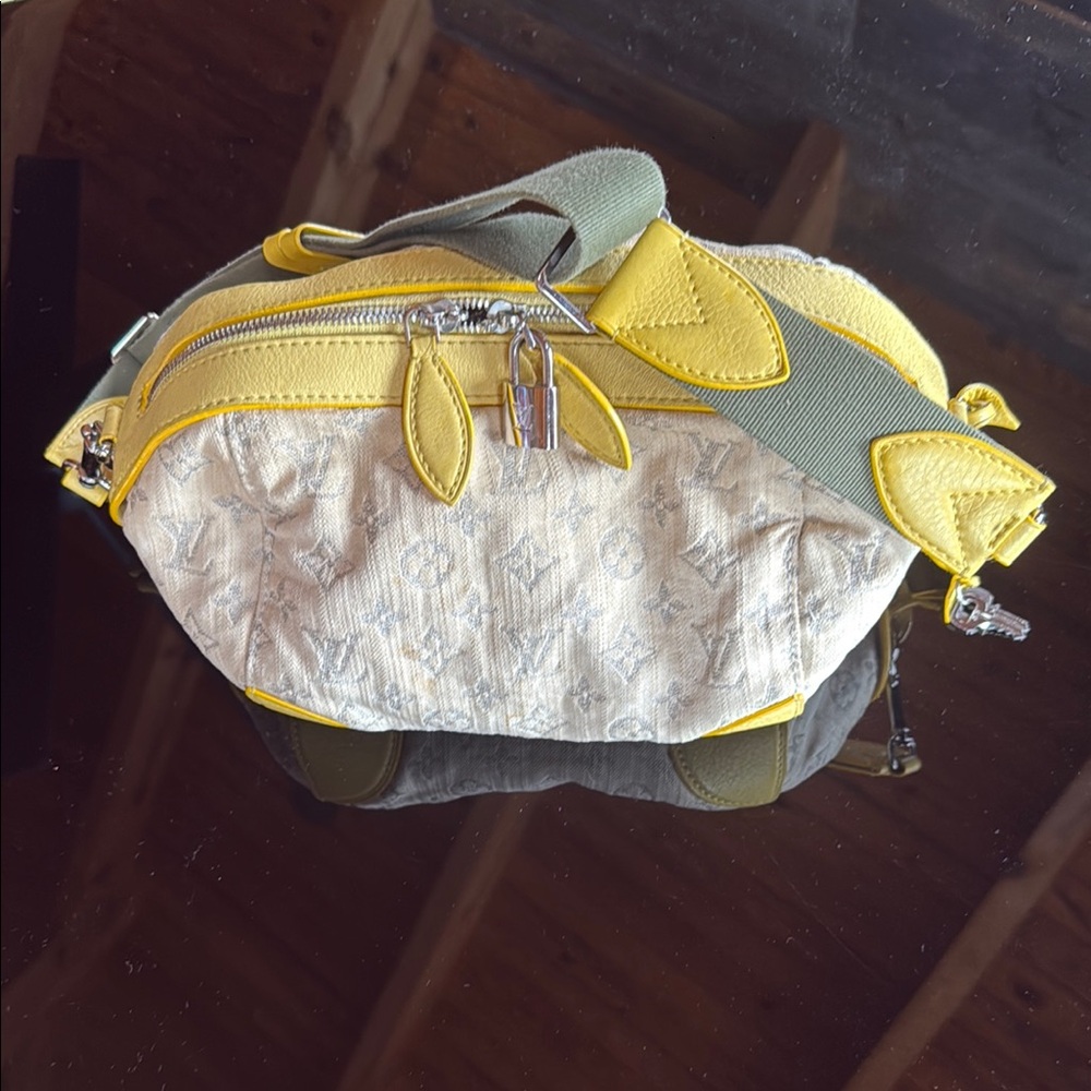 Louis Vuitton Yellow and Cream Mini Bag with Playful Pig Design